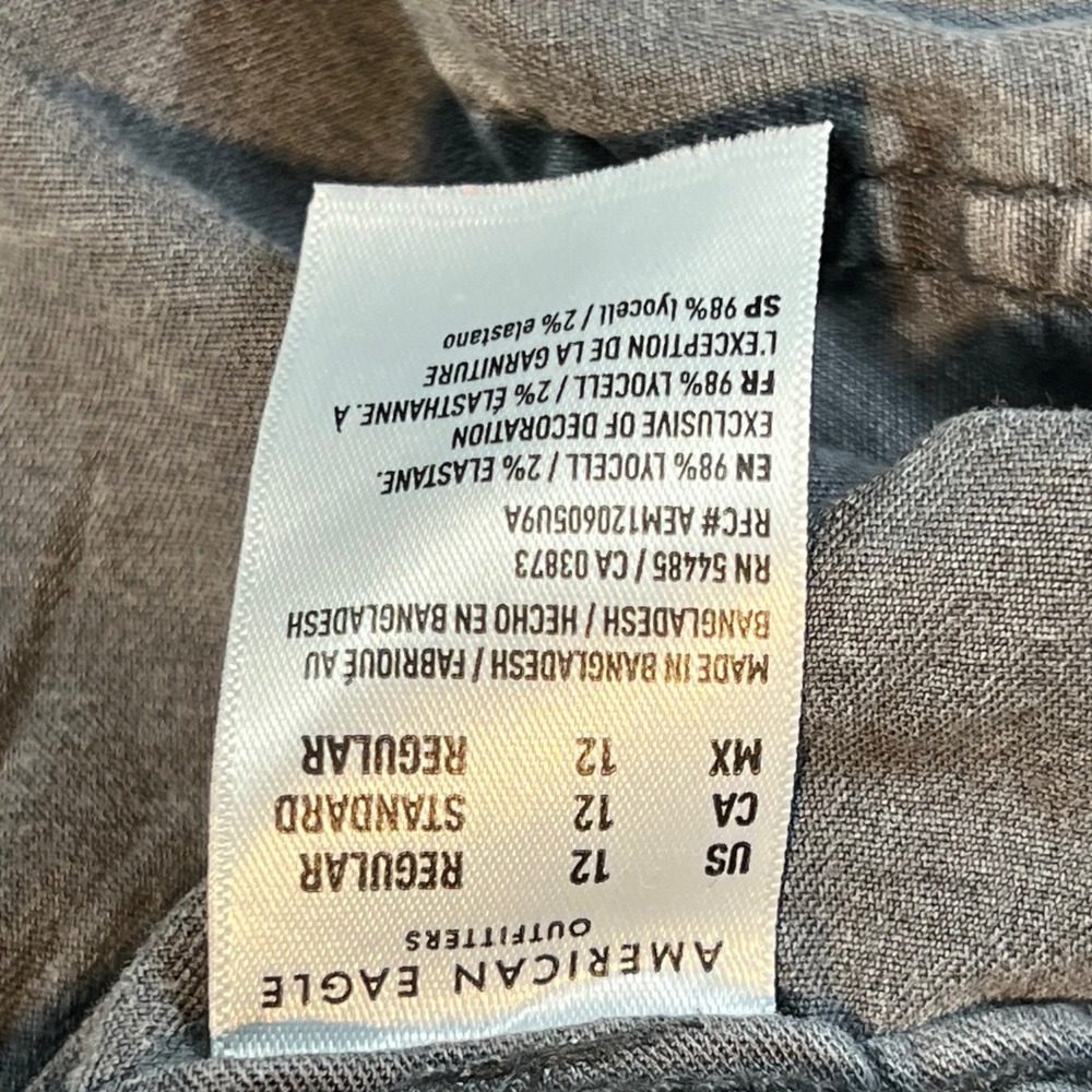 American Eagle Womens Grey Cargo Pants Wide Leg Stretch Size 12 Regular - Picture 3 of 10